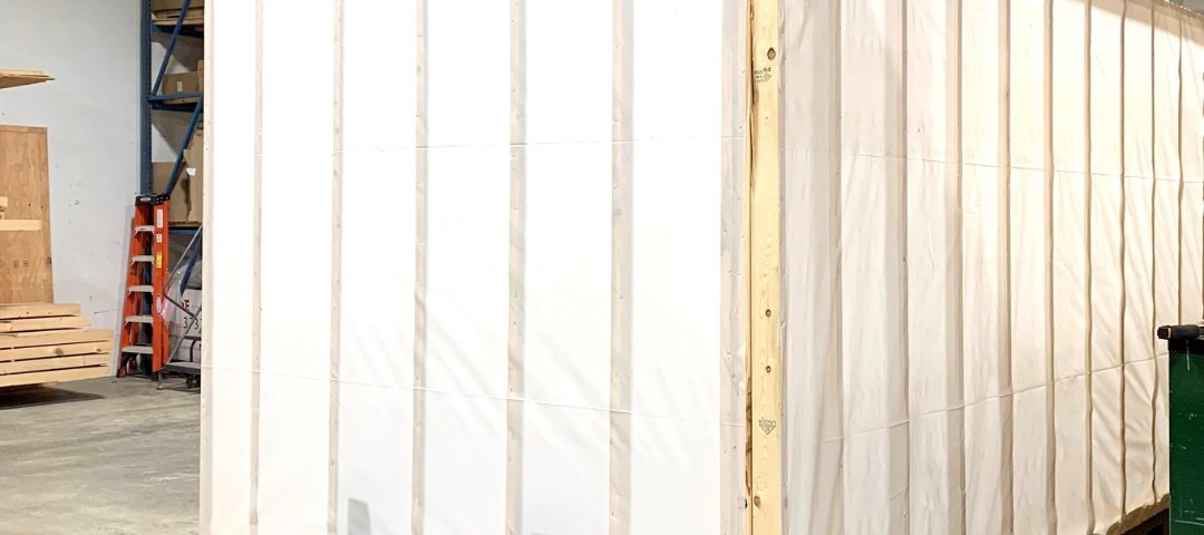Image of a custom crate inside of a warehouse.