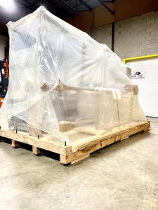 An example of machine being wrapped for security