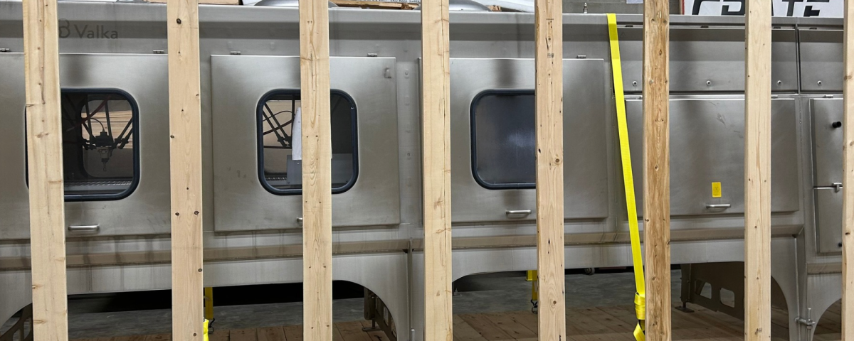 OOG Heavy Machinery in the process of being crated.
