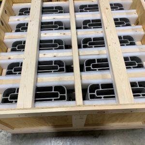 A custom foam lined create ready for shipping.