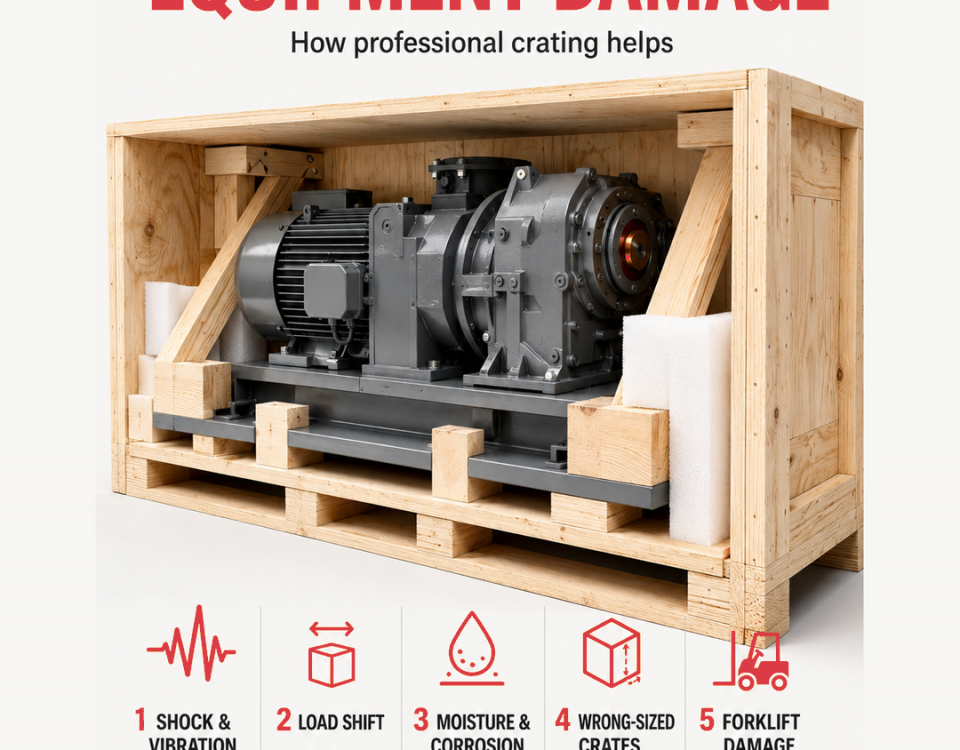 An image of a equipment in a custom crate.